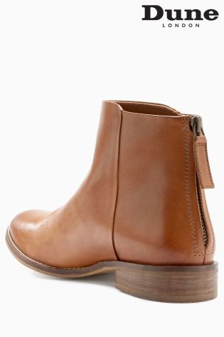 Tan Dune Philbert Leather Ankle Boot